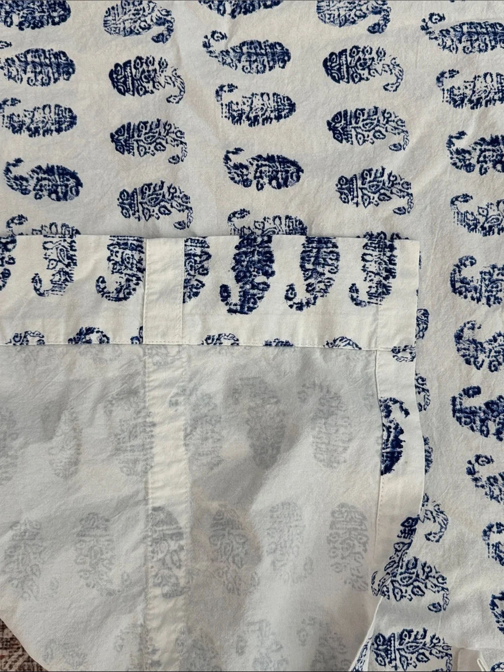 Threshold 63” Royal Blue Paisley on White Tie-up Shade Curtain Panel